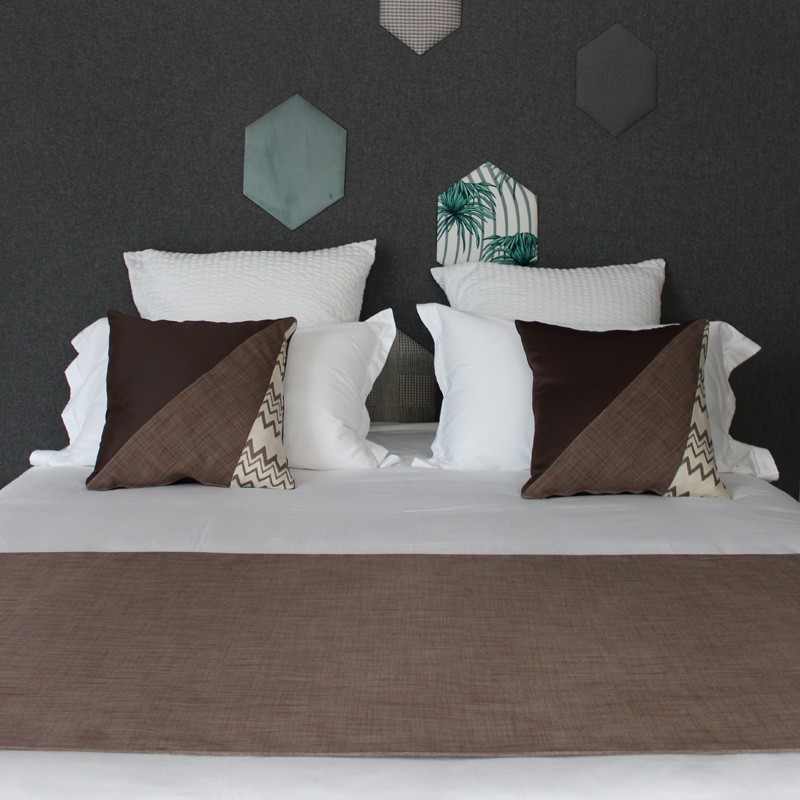 Pack Ensemble un chemin de lit et deux coussins Ambiance Sarah 